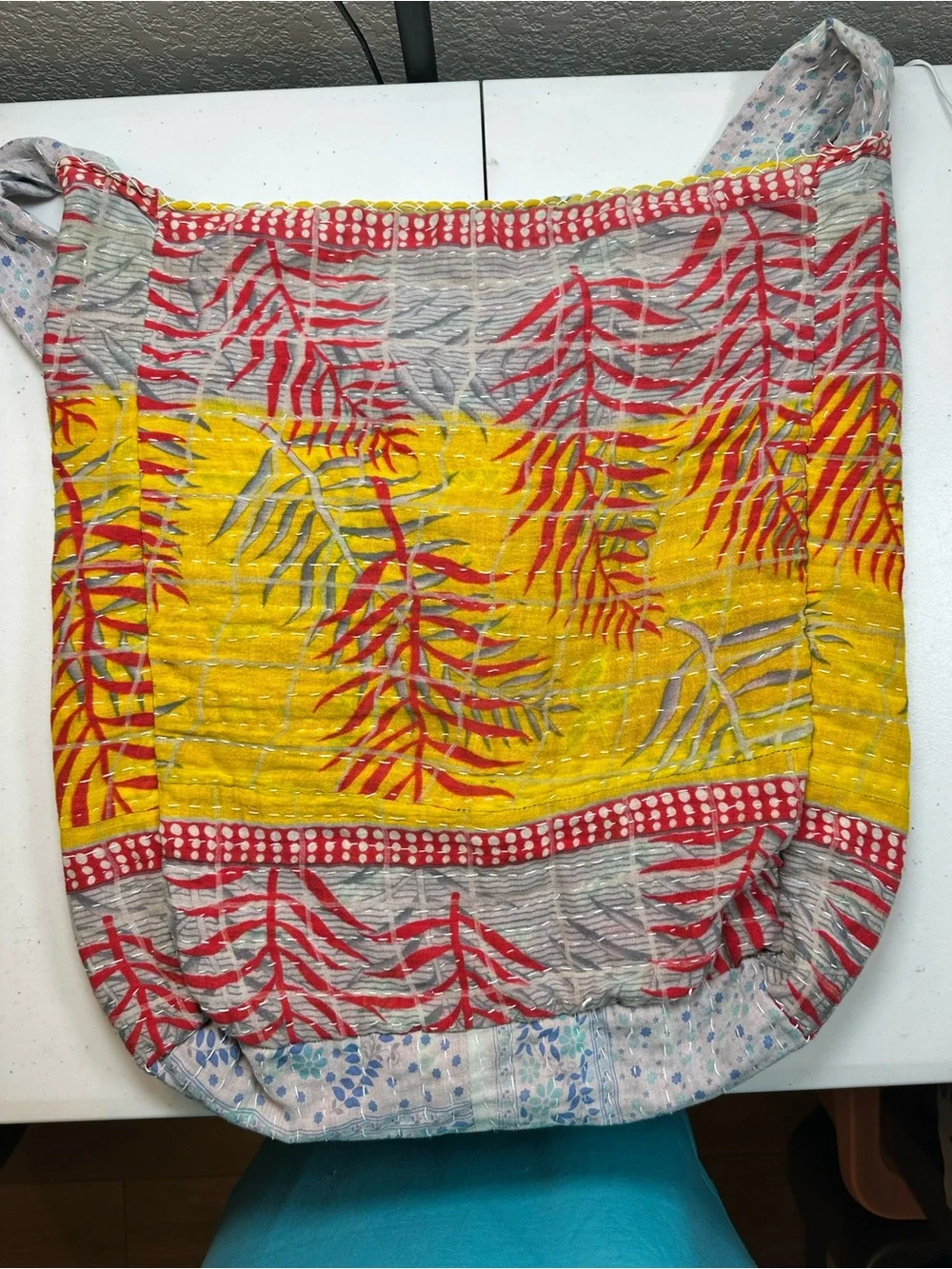 NWOT Kantha Jholo Handmade Boho Cross Body Bag Recycled Tote Reversible